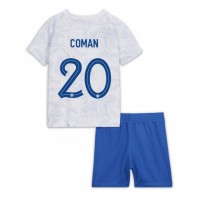Francuska Kingsley Coman #20 Gostujuci Dres za djecu SP 2022 Kratak Rukav (+ Kratke hlače)